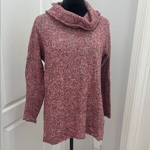 Pure Jill Women's Tunic Chunky Cowl Neck Marled Sweater-Medium-Wool Blend size S